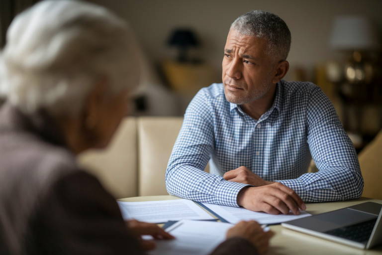 adulte-mature-assis-personneagee-floutee