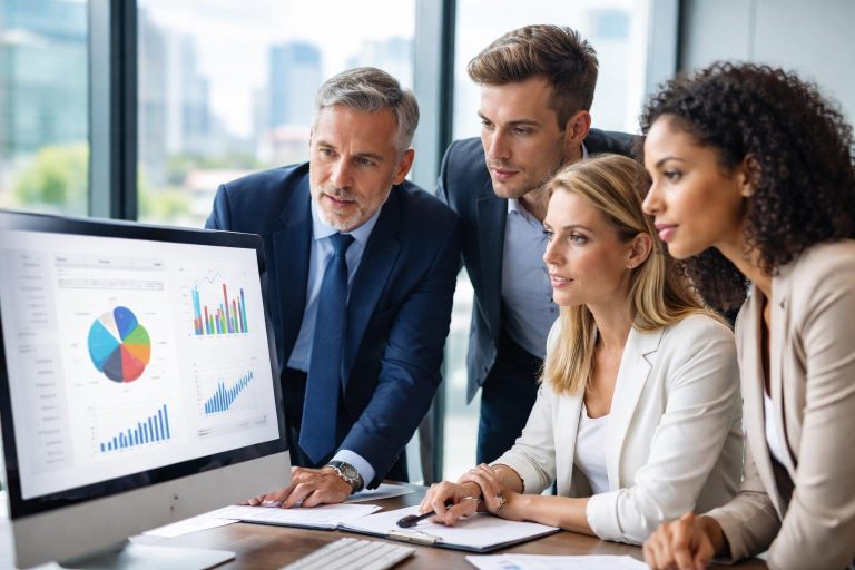 professionnels-affaires-ecran-graphiques-salle-reunion