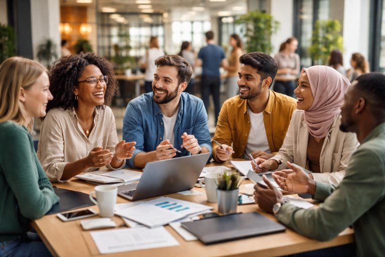 jeunes-adultes-bureau-moderne-discussion-animée