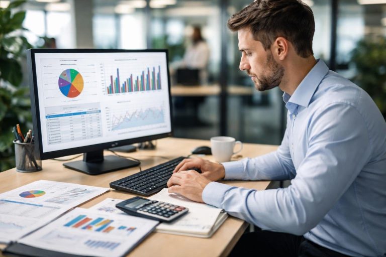 employe-ordinateur-chiffres-documents-bureau