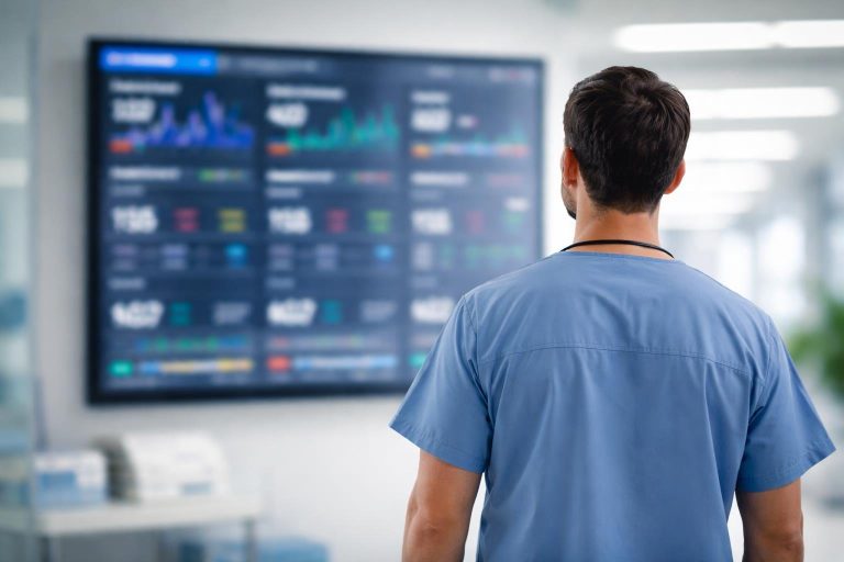 aide-soignant-tenue-medicale-ecran-numerique